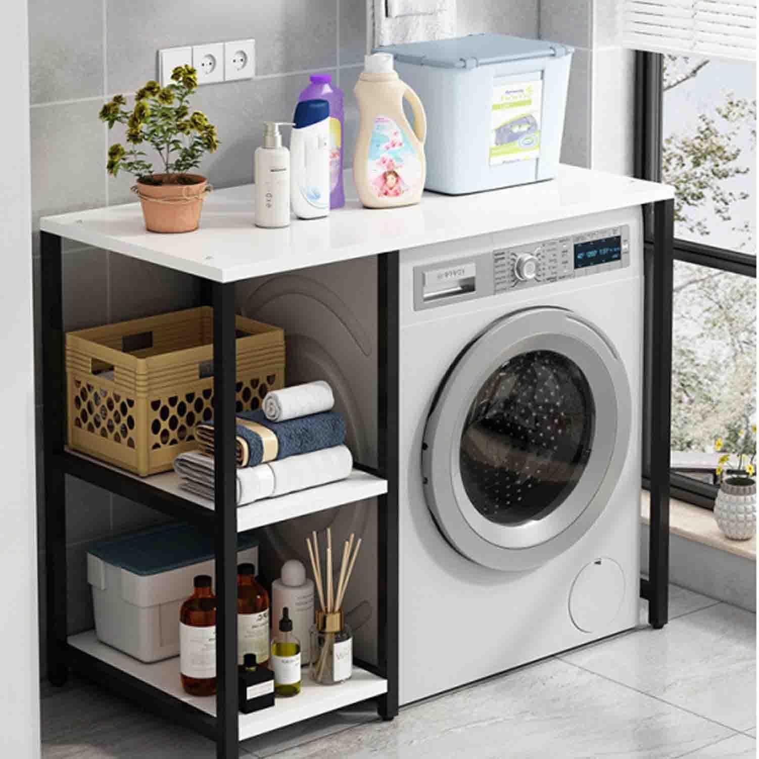 Misorat Over Washer And Dryer Shelves, Washer Dryer Countertop, Washing Machine Storage Rack, Washing Machine Racks Over Washer And Dryer, For Bathrooms Laundry Rooms Balconies,A-90CM