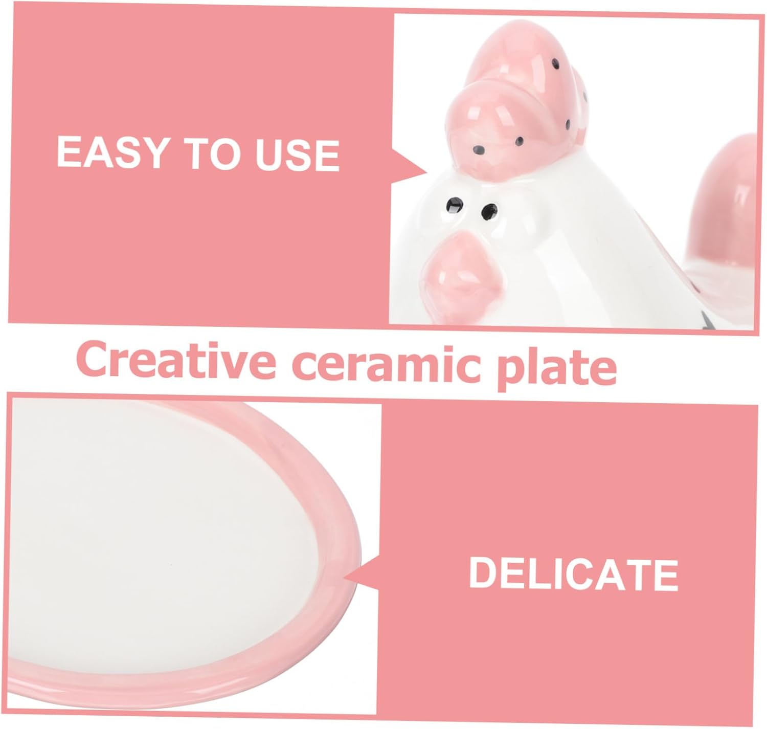 KICHOUSE Elegant Chick Shaped Butter Box Ceramic Storage Multi-purpose Food Container for Home