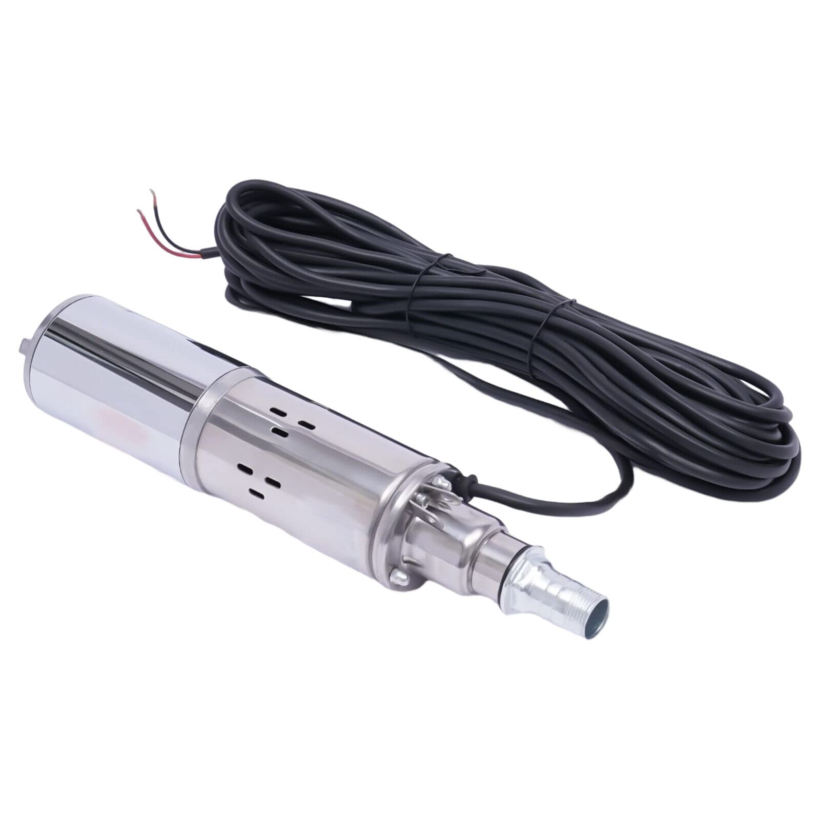 Pompe submersible pour puits profonds - Silencieuse - Pompe submersible solaire - En acier inoxydable - Jusqu'à 20 m - 1,2 m³/h - 12 V - 180 W