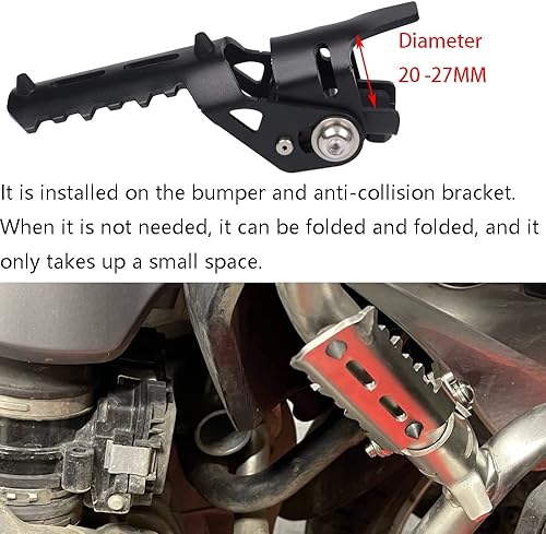 Miniatura 2 de Estriberas delanteras para motocicleta, 0.984 in  1 pulgada, 0.866-0.984 in, estriberas plegables para reposapiés, abrazaderas de guardia del motor,