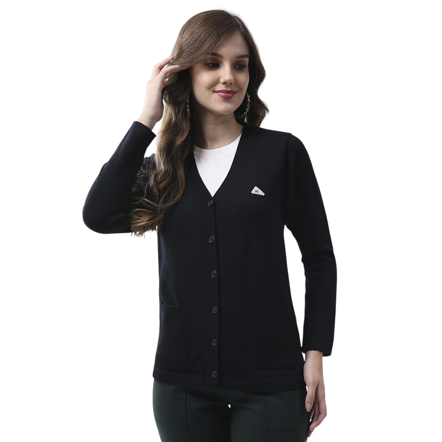 Women V Neck Cardigan | Regular Fit Full Sleeve Solid Knitwear | Soft Winter Sweater for Casual & Office Wear (Pack of 1)