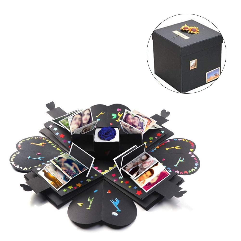 Diafrican Boite Surprise D Explosion Album Photo Fait Main De Bricolage Boite Cadeau Pliante De Photo Avec 6 Faces Pour Le Cadeau D Anniversaire Cadeaux D Anniversaire Mariage Amazon Fr Cuisine Maison