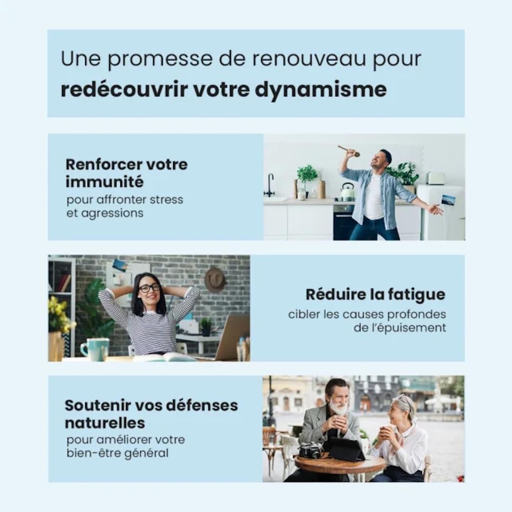 Formule Anti-Fatigue Naturelle | Énergie & Vitalité | Ginseng, Reishi & Astragale | Soutien Immunitaire & Résilience au Stress | Adaptogènes MTC | 100 Gélules | Fabriqué en France