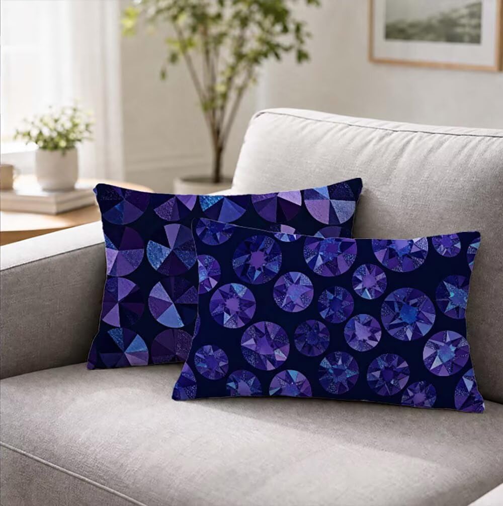 Zestaw 2 fioletowych poszewek na poduszki, do salonu domowego 40x70cm F