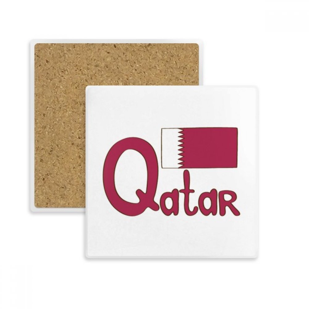 Dessous de verre Qatar absorbant en pierre carrée pour tasse de café et boissons