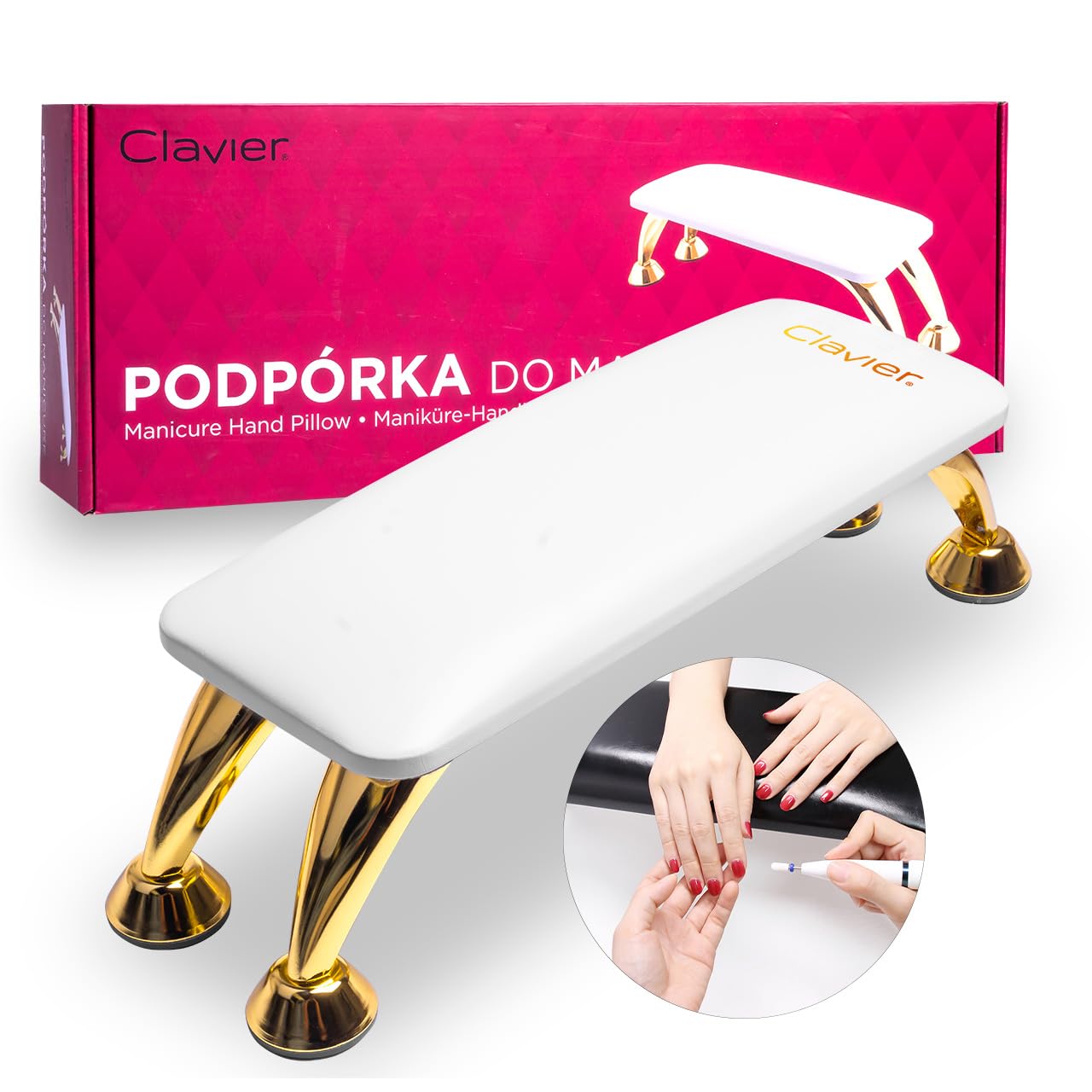 Clavier Poggiamano Per Unghie,Poggia Mani x Unghie,Cuscini Per Braccioli, Poggia Mani Estetista, Poggiamano Per Manicure, Poggiamano (BIANCO)