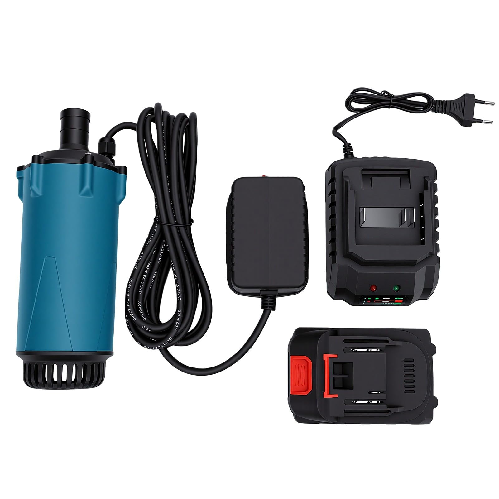 ANGGREK Pompa Sommergibile Senza Fili, Trasferimento Acqua 120L/h, | Costruzione in ABS, Portatile per Irrigazione da Giardino e Drenaggio Piscine, Compatibile con Batterie 18V.