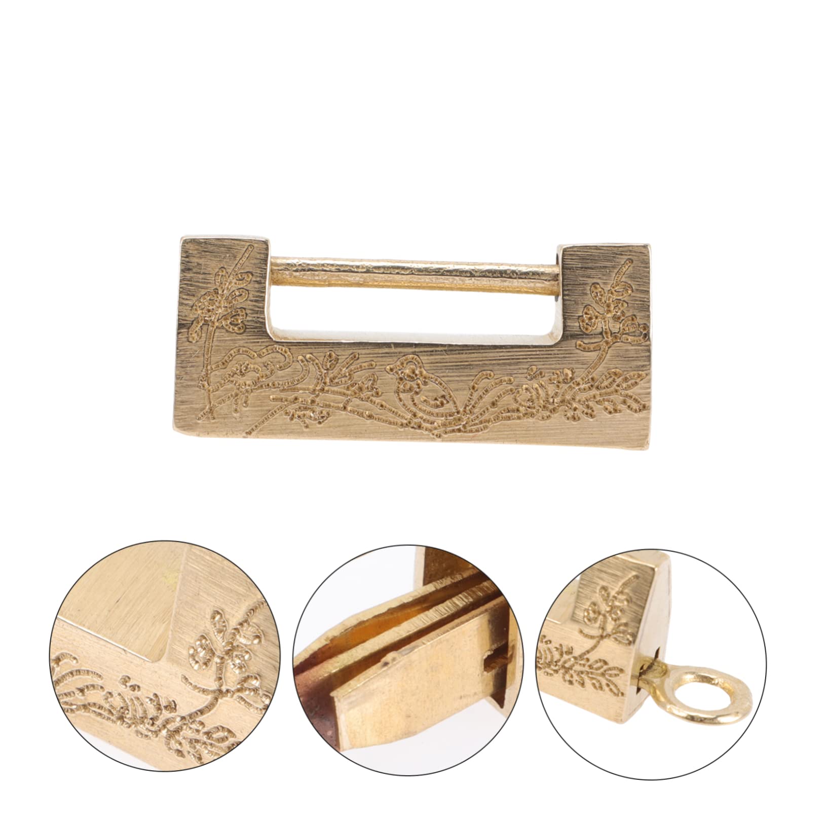 Housoutil 4 Sets Eleganter Vorhängeschlossriegel Für Schmuckschatulle Handgeschnitztes Design Robustes Dekoratives Schlosszubehör Aus Kupfer