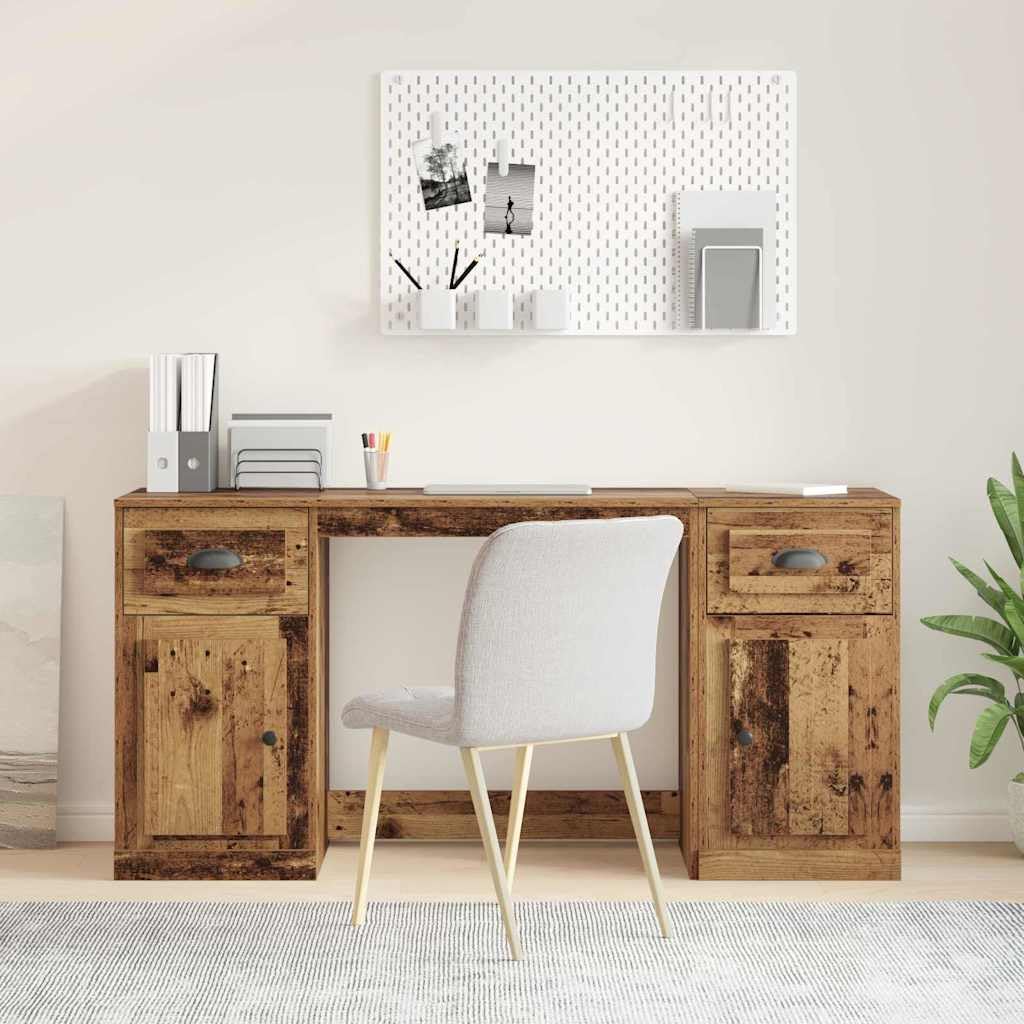 Bureau avec Armoire en Bois d'Ingénierie, Style Mural, Compact