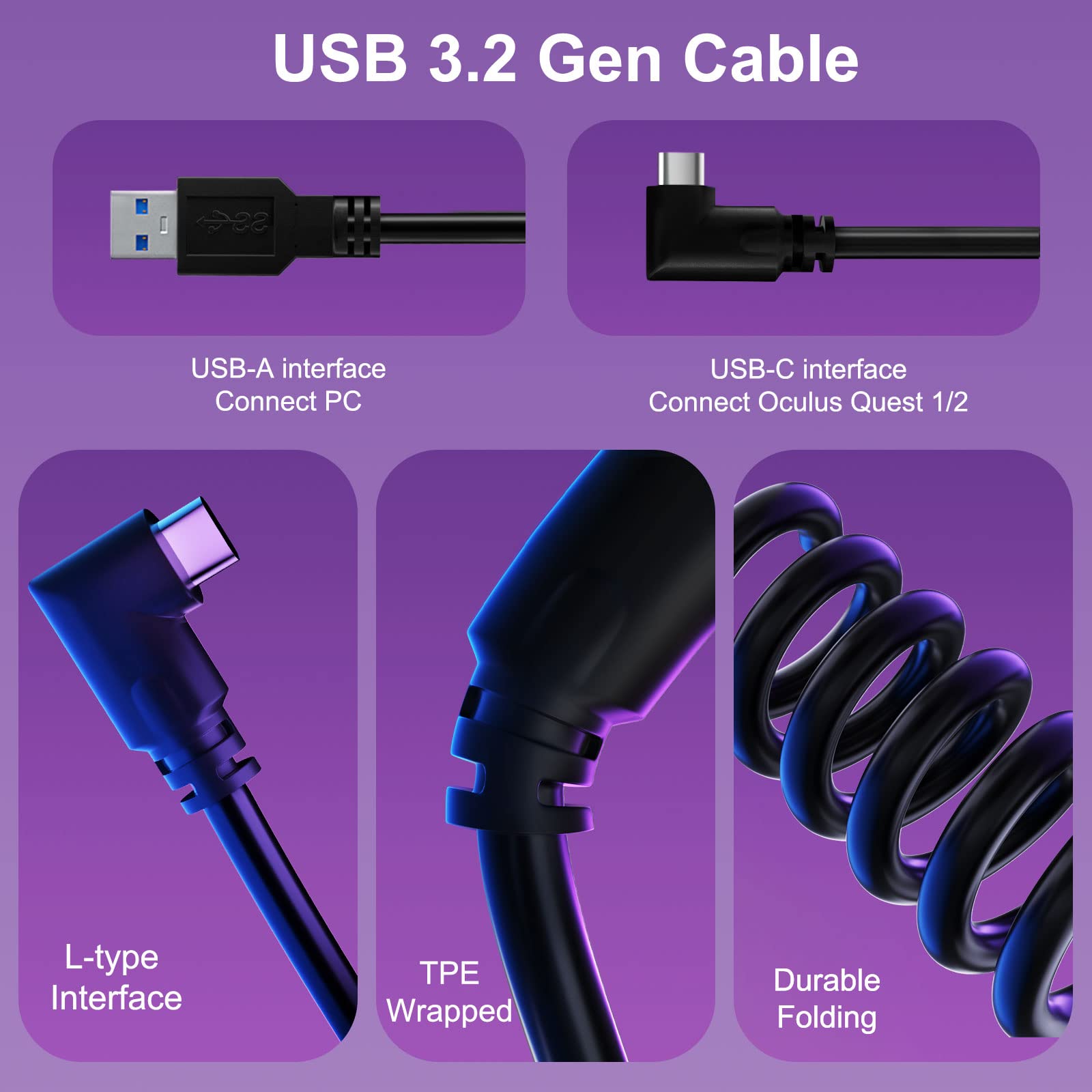 VR Link Cable 16FT Compatible with Meta/Oculus Quest 3S
