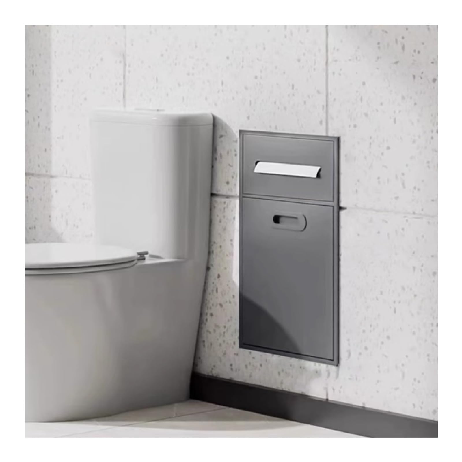 QUSYZD Stainless Steel Bathroom Niche, Recessed Shelf Organizer Shower Niche, Garbage Can Built-in Alcove for Kitchen Living Room Bedroom Storage Rack,Silver Gray-50x30x14cm