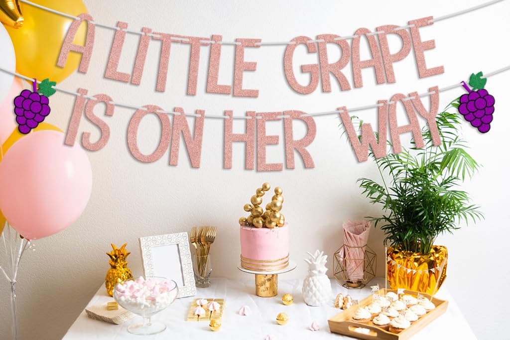 Amazon.com: LANKBACK A Little Grape Is On Her Way Banner, Grape 