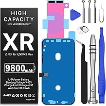 [9800mAh] Battery for iPhone XR, High Capacity New 0 Cycle Replacement Battery for iPhone XR A1984, A2105, A2106, A2108 with Repair Tool Kit