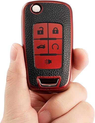 Miniatura 4 de Funda para llavero de Chevy, funda de cuero TPU suave para llavero para Chevrolet Camaro Cruze Equinox Malibu Trailblazer Impala Sonic Buick Cascada