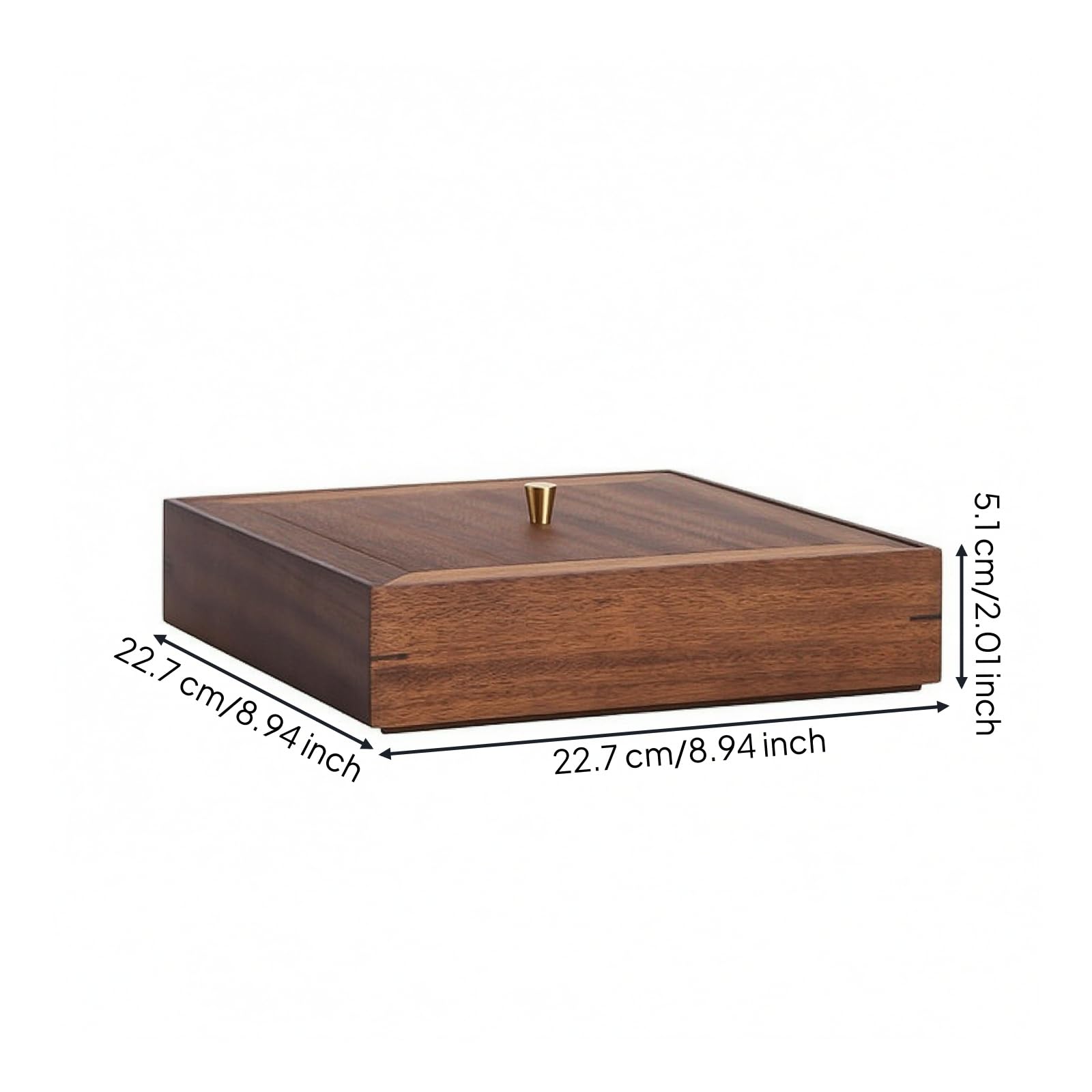 Gralara Tee-Aufbewahrungsbox aus platzsparend Teedose mit Deckel funktional Teekiste für Teezimmer, Durchmesser 22,7 Cm, Höhe 5,1 Cm