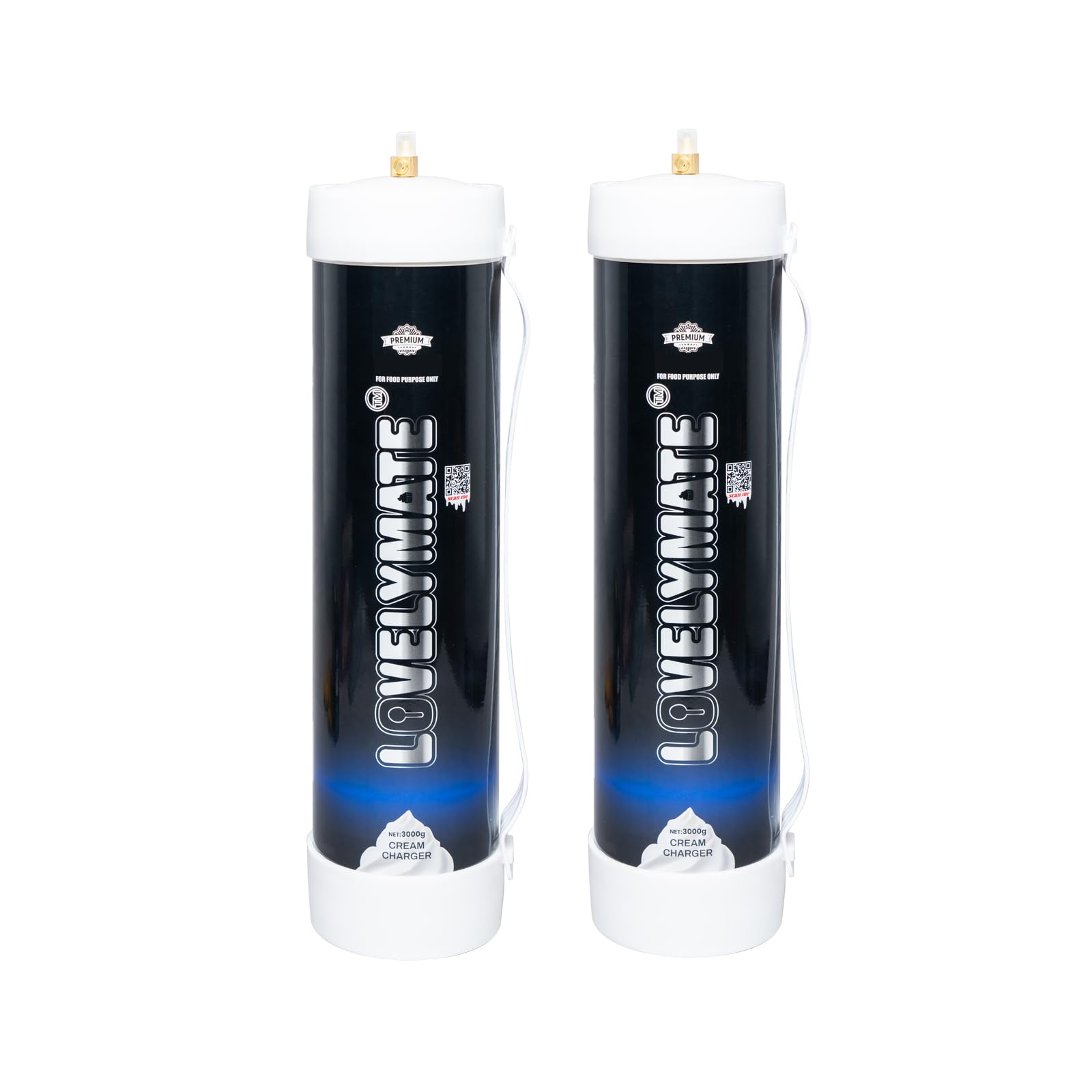 Lovemate Large Whipped Cream Chargers 4.4l - 3000g Tanks Food Grade Kitchen Tools (3000g - 2pieces)