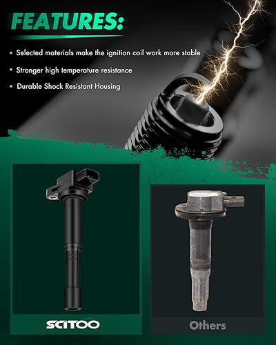 Vista 1475 de SCITOO 1 bobinas de encendido con 4 bujías de iridio para Chevrolet 2011-2015 Cruze 1.4L 2016 Cruze Limited 1.4L 2012-2020 Sonic 1.4L 2013-2021 Trax