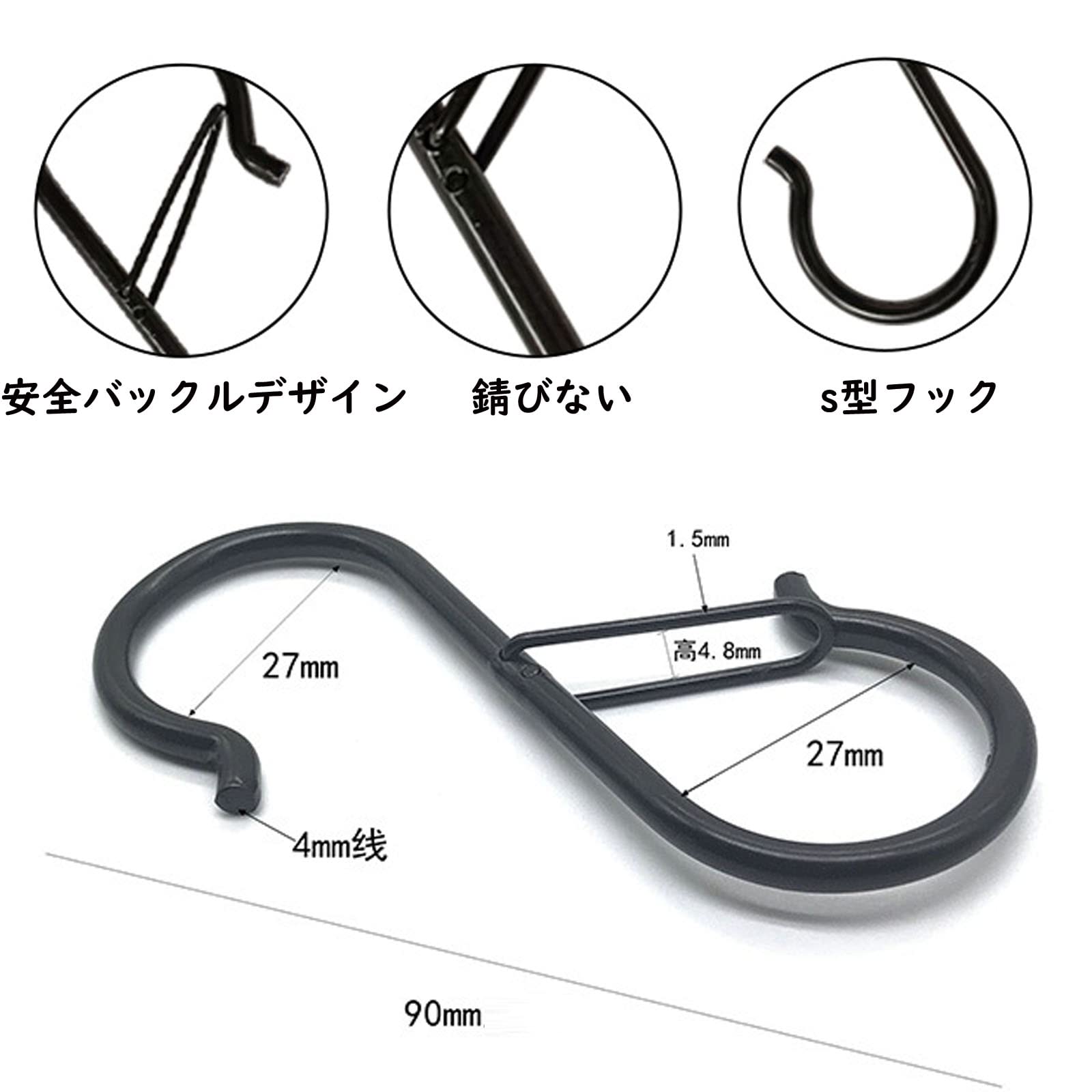 【新品未使用】②HAY ブラック壁掛けフック Mサイズ 山崎実業 公式販売店 tower ウォールフック タワー 3個組 小物