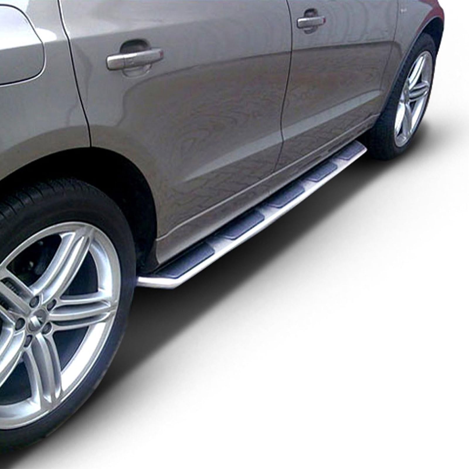 J&J AUTOMOTIVE Pedane Laterali per Audi Q5 2008-2012, Sottoporta Minigonne in Alluminio e Plastica ABS, Set Completo con Materiale di Montaggio Incluso