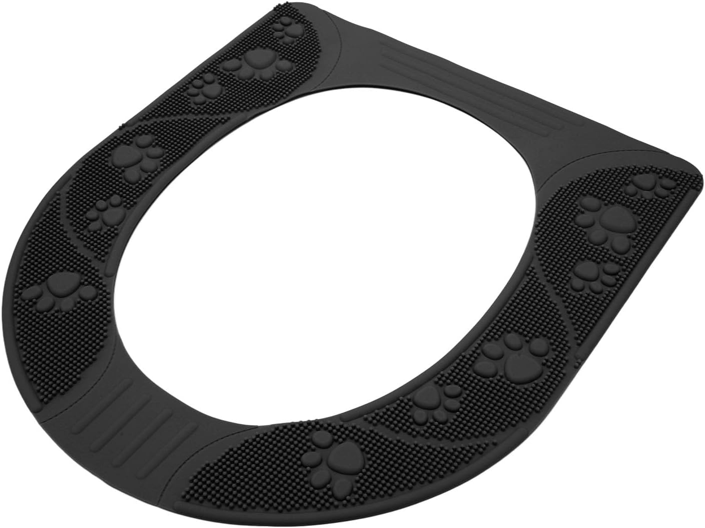 Washable Silicone Toilet Seat Cover, Non Slip Soft, for Elderly and Children (Gray)