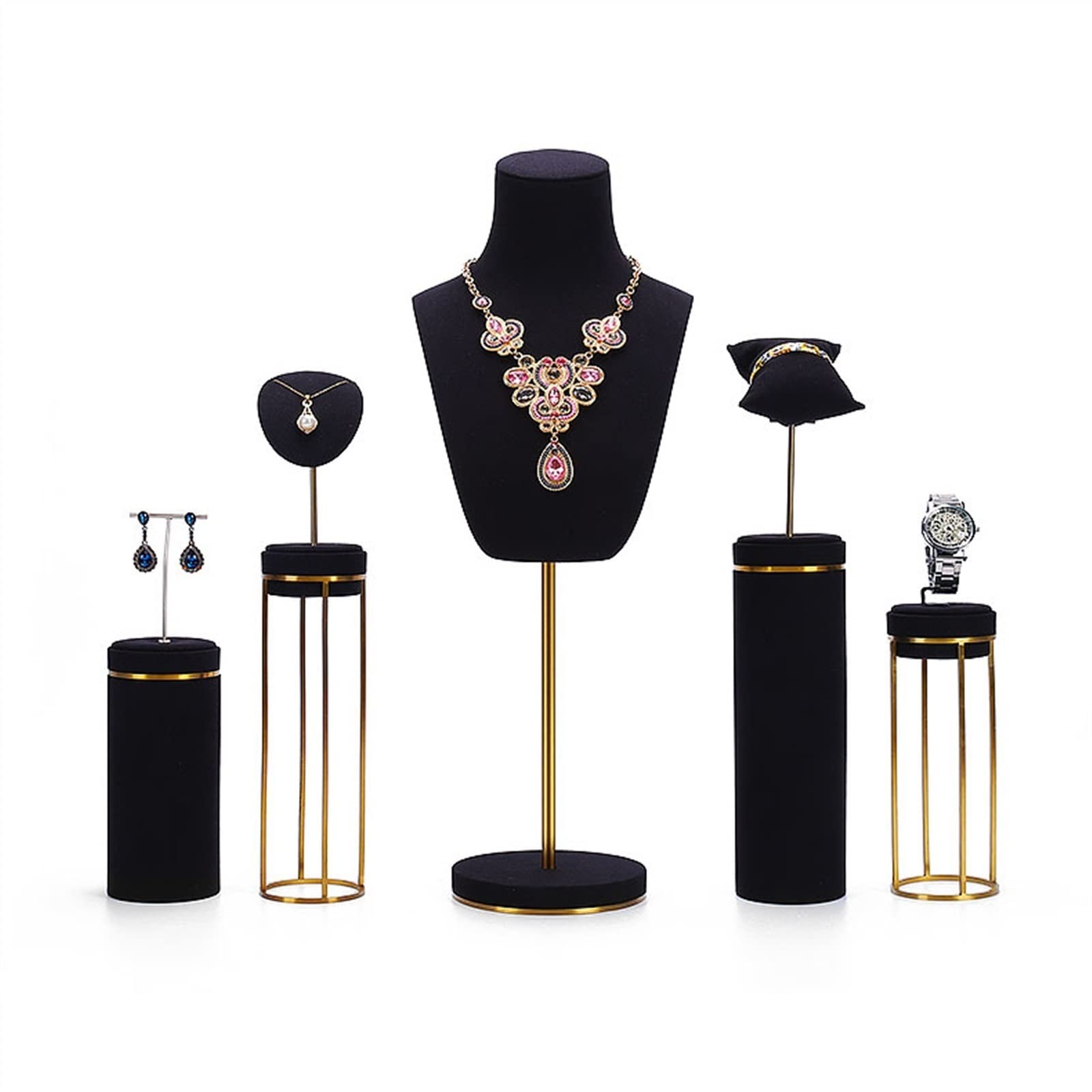 Schmuckaufbewahrung Halskettenständer, Display, Anhänger, Kette, Schmuckbüste | Ständer für Schaufensterpuppen mit Ständer für Schmuck (Grijs)