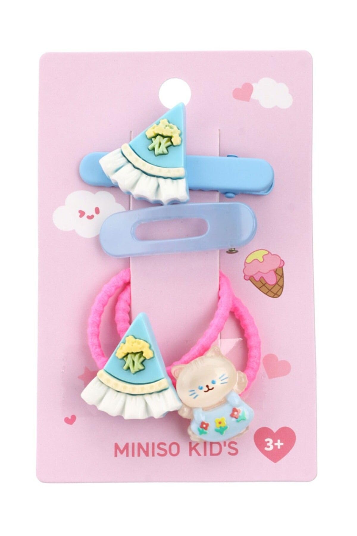Miniso Eğlence Serisi Dondurma Figürlü 4'Lü Saç Toka Seti - Tatlı Ve Renkli Stil