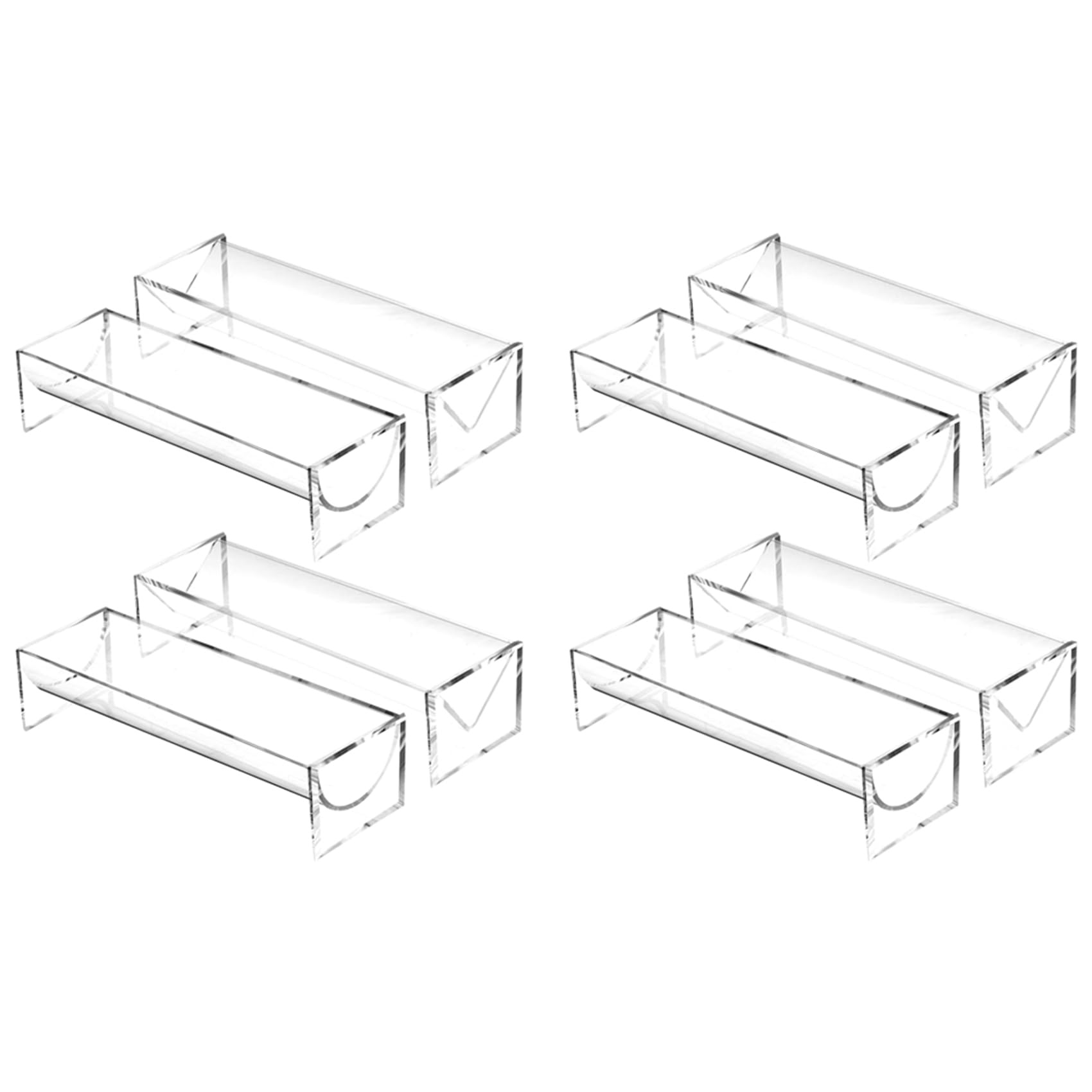 Hndhbfgrt 8 Pieces Clear Cracker Tray for Serving Rectangular Cracker Holder Acrylic Serving Tray Food Display Stands for Party