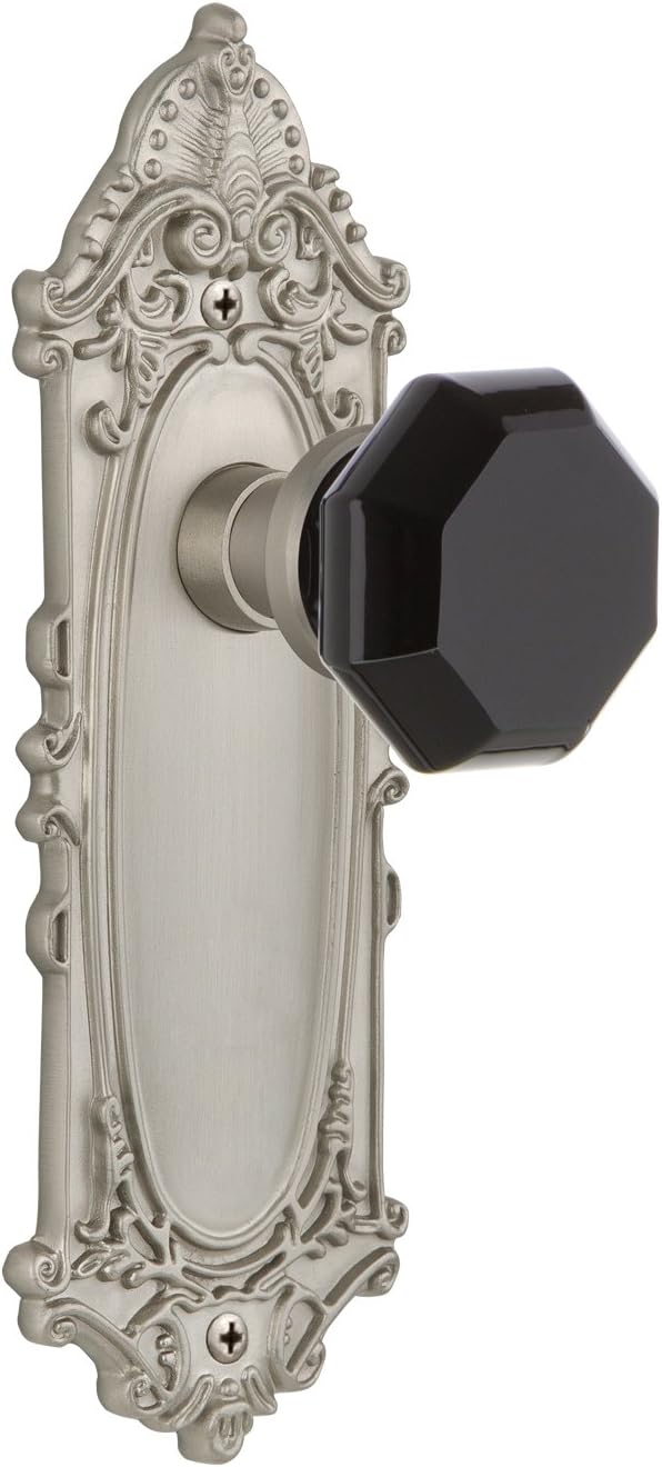 Nostalgic Warehouse 722692 Victorian Plate Single Dummy Waldorf Black Door Knob in Oil-Rubbed Bronze
