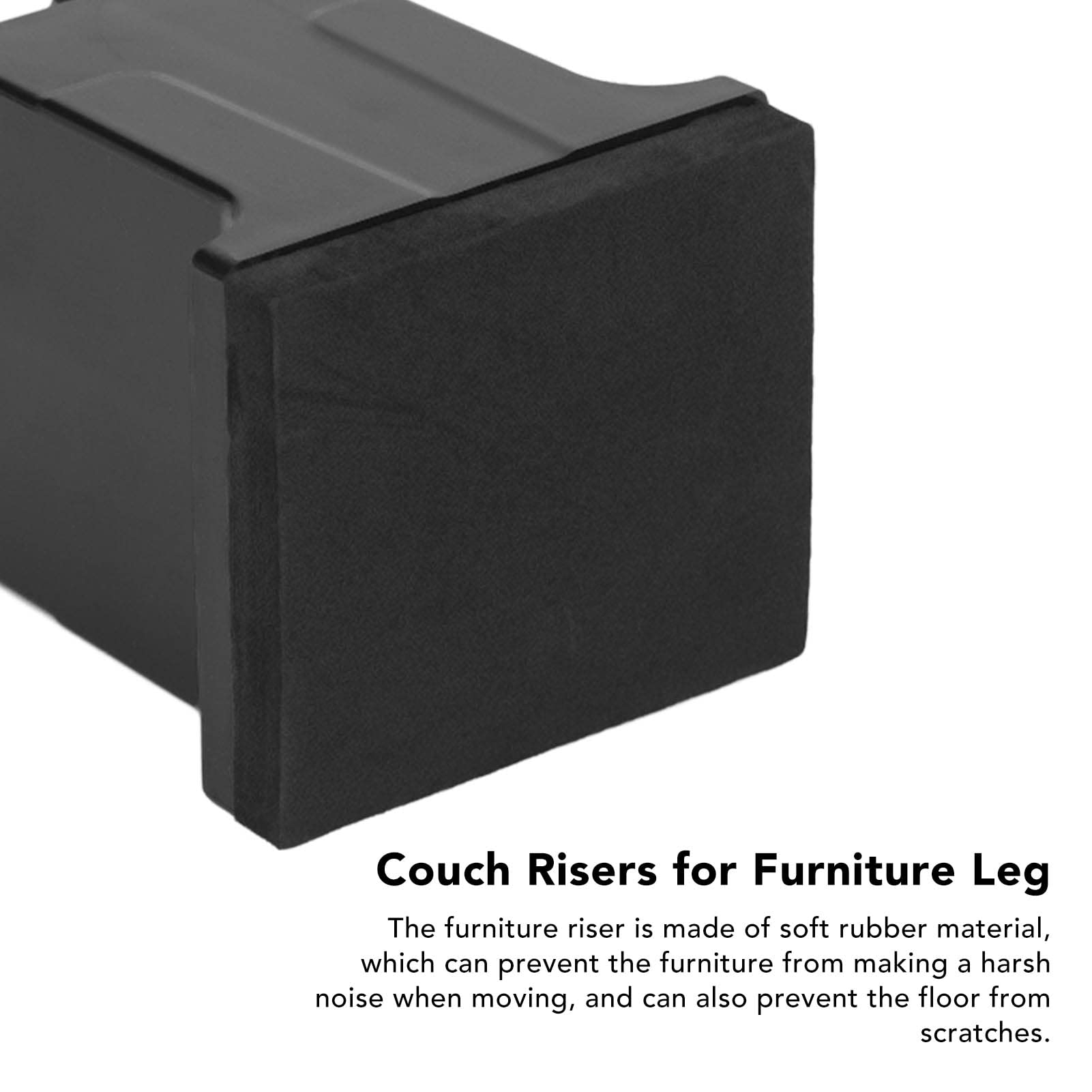 HERCHR 4PCS Desk Risers for Desk Legs, Adjustable Bed Legs Replacement with Screw Clamp for Heavy Duty Furniture Bed, Desk, Sofa, Table (Black)