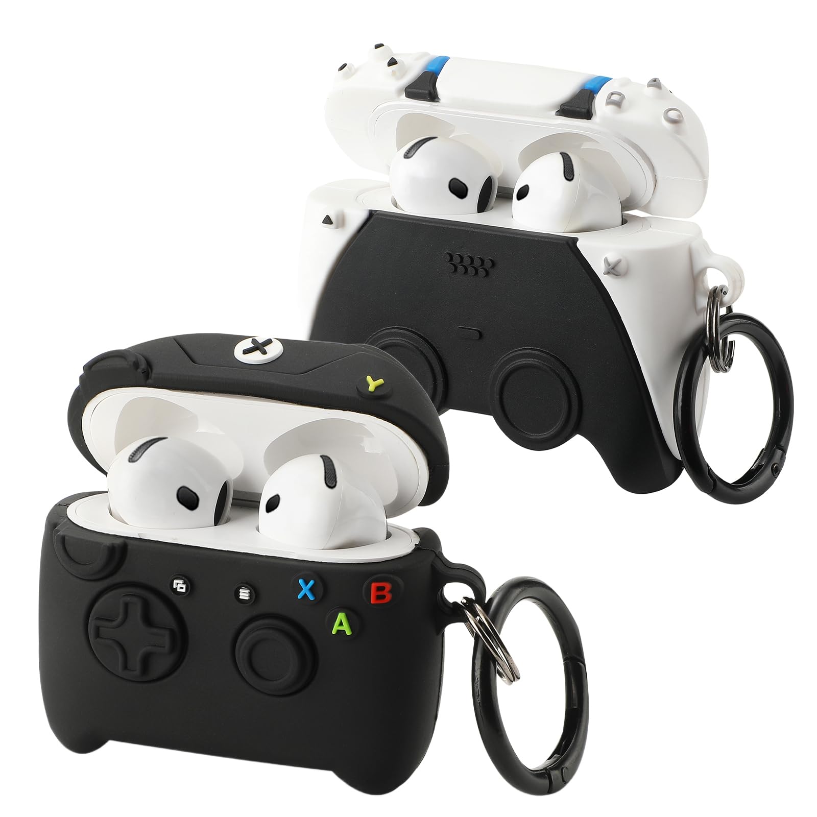 [2Pack] Gedicht for Apple Airpods 4th Generation Case Cover(2024), Cute Cartoon Game Consoles Soft Silicone Protective Cases for Airpods 4 Case with