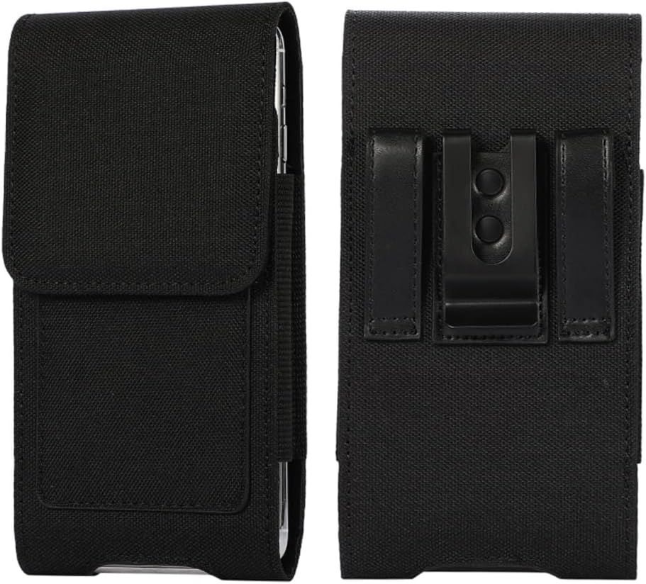 Vertical Extra Large Nylon Phone Holster Case with Belt Clip for Moto G Pure, One 5G, G9 Plus, G Plus, Stylus 2021 / Galaxy A22 5G, A72 / LG Wing V60 K71 / TCL 20 SE/Nokia 8.3 5G / Redmi Note 9 Pro