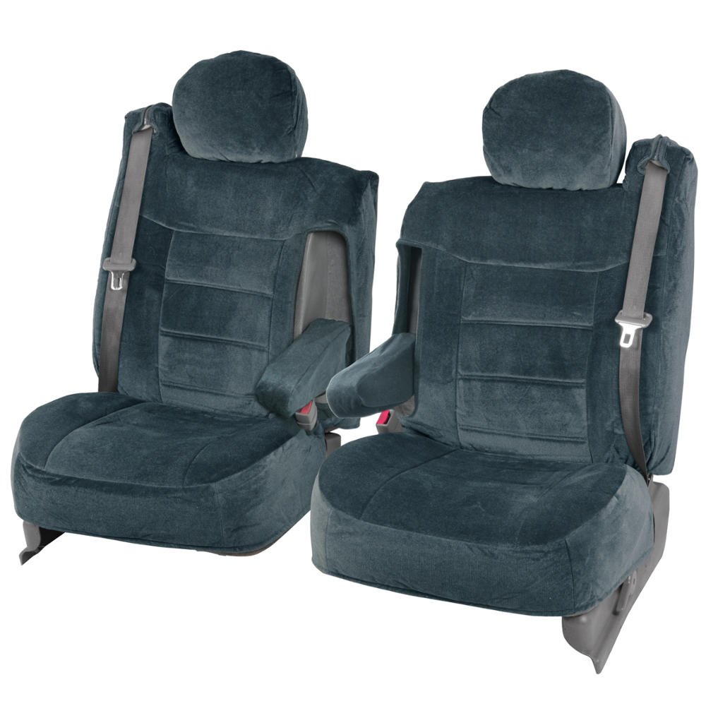 Photo 1 of BDK TS-303-CC_AMAUG Velour Fabric Front Seat Cover for Trucks SUV Integrated Armrest TS (Charcoal), 1 Pack