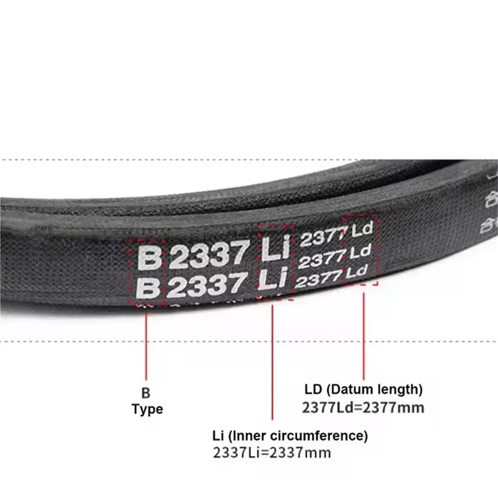 Cinghia polivale Cinghia Trapezoidale Sezione B Da B-3500 A B-4950 Cinghie Di Trasmissione Triangolari Per Auto/tosaerba Larghezza 17 Mm X 11 Cinghie Trapezoidale(Li 4400mm)