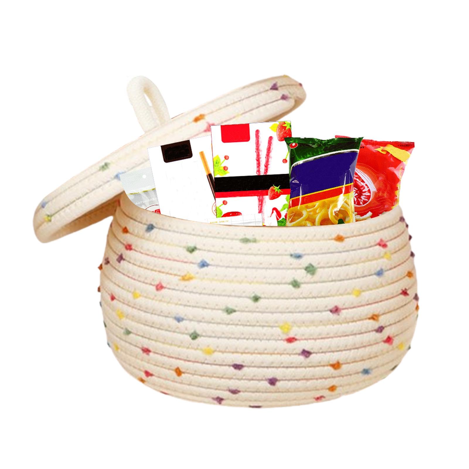 Cesta lavable de cuerda de algodón para solucionar el desorden de juguetes
