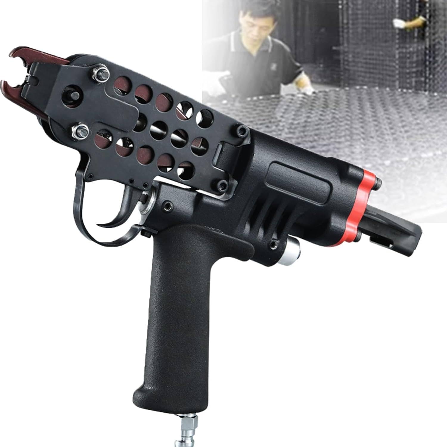Boozxcv Sc7e Air Staple Gun, C-Type Pneumatic Nail Gun For Woodworking And Wire Cage Fencing, Professional Nailer Tool For Efficient Assembly And Construction Projects (Sc7e)