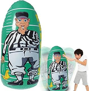 ArtCreativity Inflatable Punch Bag Referee, 1 Piece, Double-Sided Weighed Referee Inflatable with a Weighted Bottom, Football Party Decoration and Inflatable Punching Bag for Kids, 4 Feet Tall