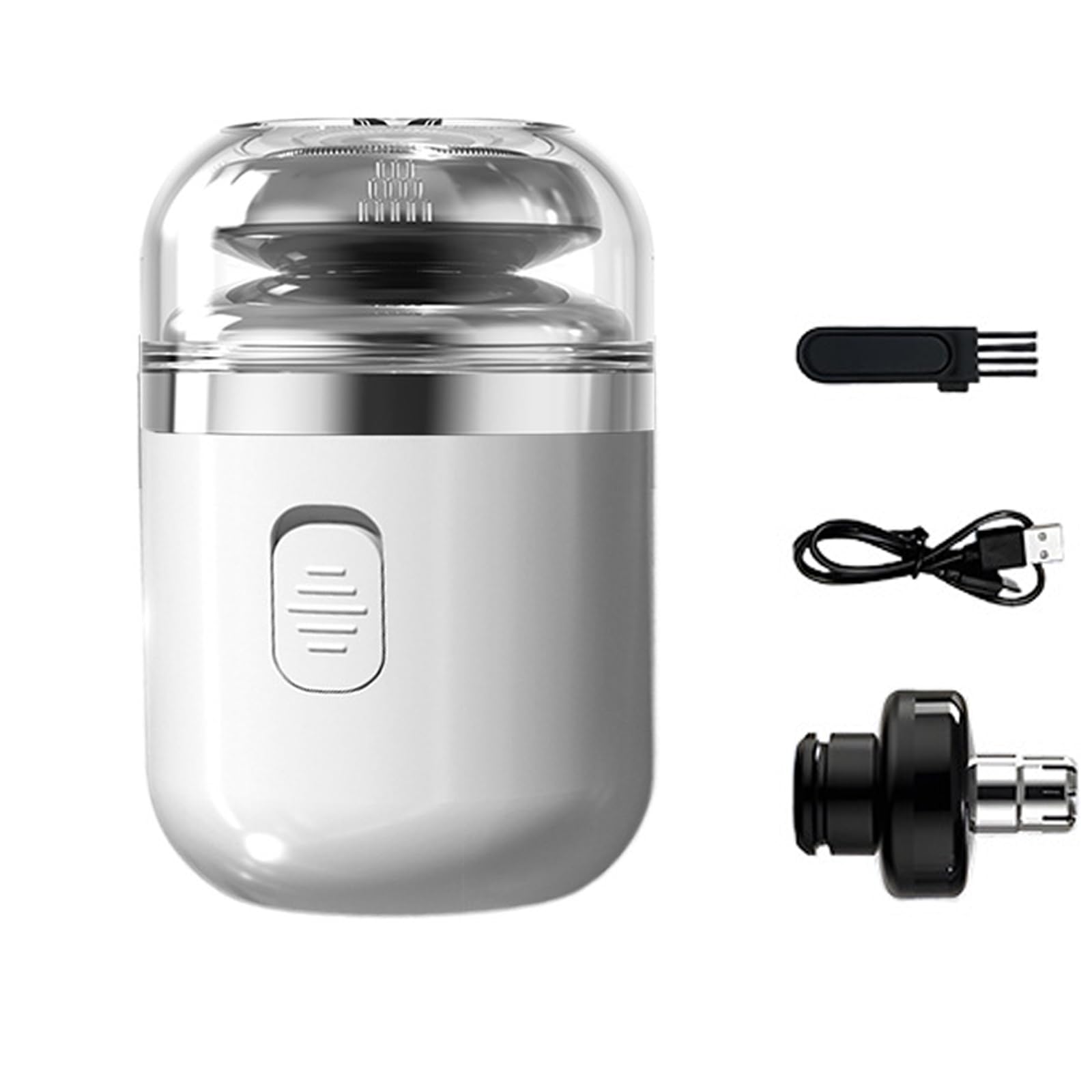 Capsule Razor,Mini Portable Electric Shaver,Mini Shavers for Men,2 in 1 Travel Razor with Nose Hair Trimmer,USB Rechargeable Travel Shavers, Ipx7 Waterproof (White)