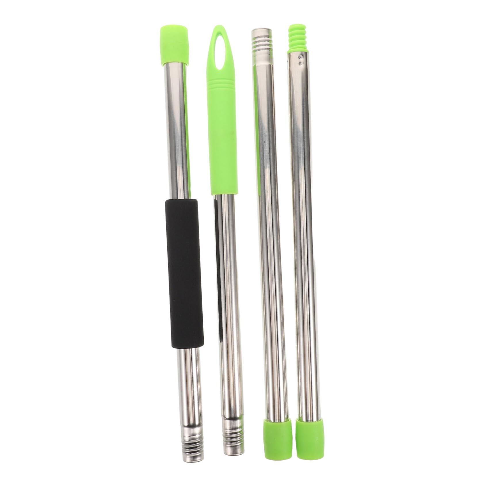 Unomor 4pcs Extendable Stainless Steel Mop Handle Rod Telescopic Cleaning Pole with Compatibility for American Threaded Mop Broom Heads for Home Office Use