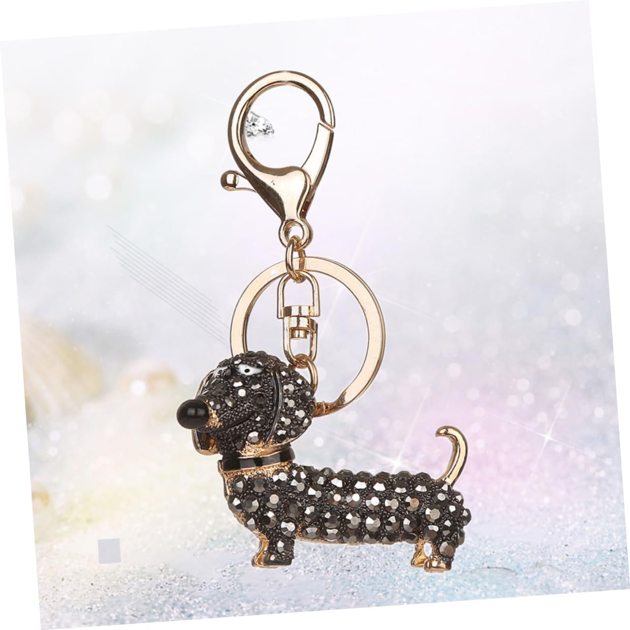 Rhinestone Dog Keychain Dog Bag Charm Dog Keyring Cute Keychain Bling Backpack Keyring Purse Keychain Car Keys Keychain Charm For Women Men - Image 3