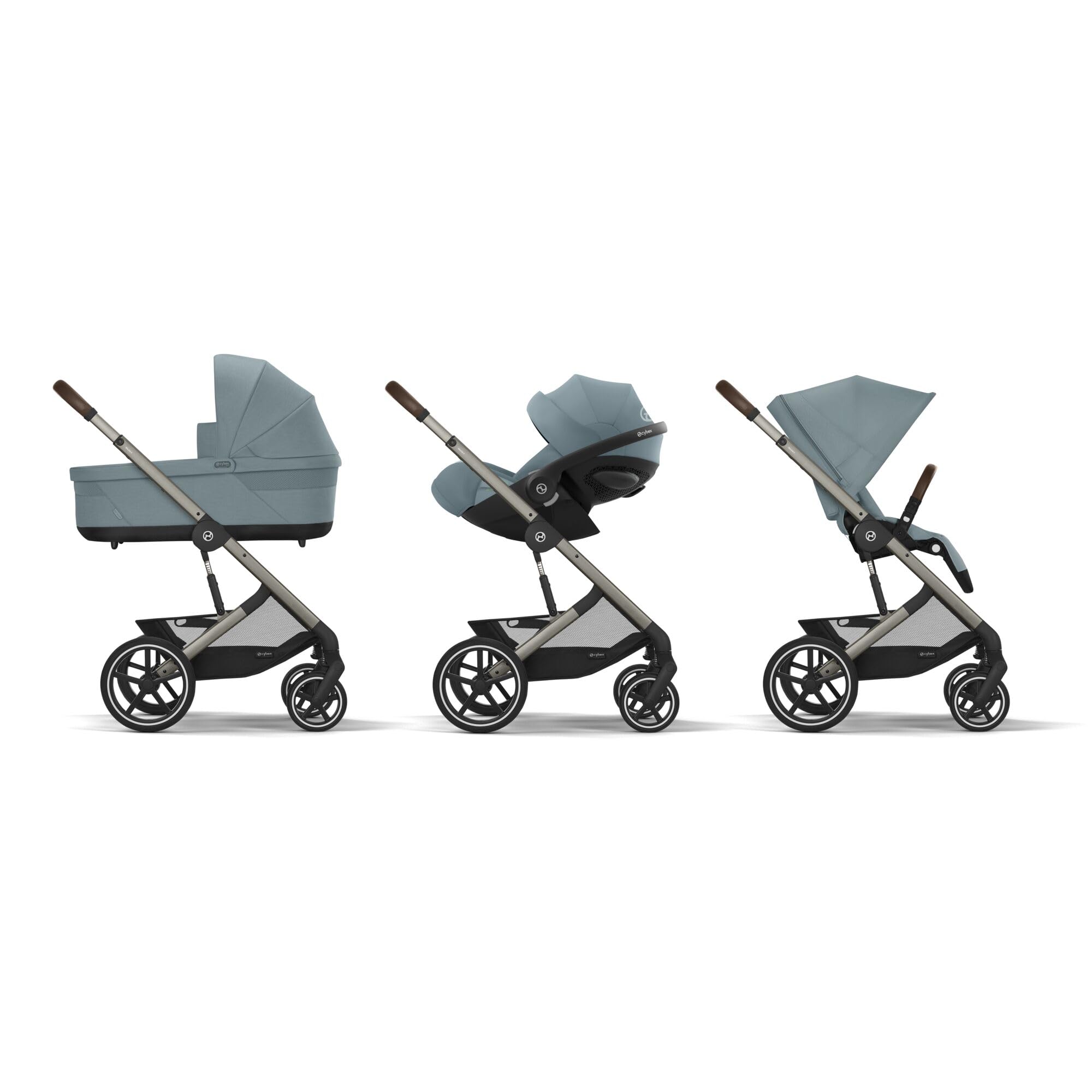 CYBEX Gold Balios S Lux Passeggino, Posizione Reclinabile Ergonomica, Sistema di Cintura con Una Sola Mano, Dalla Nascita Fino a 22 Kg (Circa 4 Anni), Stormy Blue