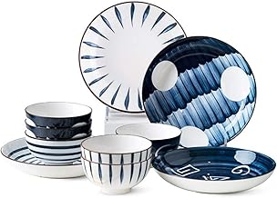 POCHY Conjunto de louça fina de cerâmica conjuntos de louça de porcelana conjunto de jantar conjunto de pratos de jantar/pratos de sobremesa/tigelas de cereais/tigelas de salada