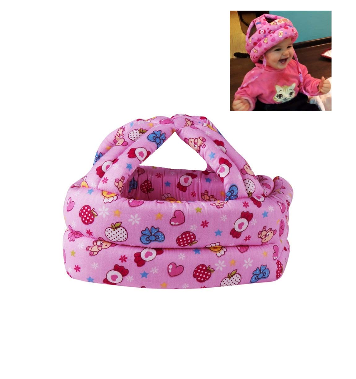 Futaba Adjustable Baby/Toddler Head Protection Helmet Cap-Pink 3