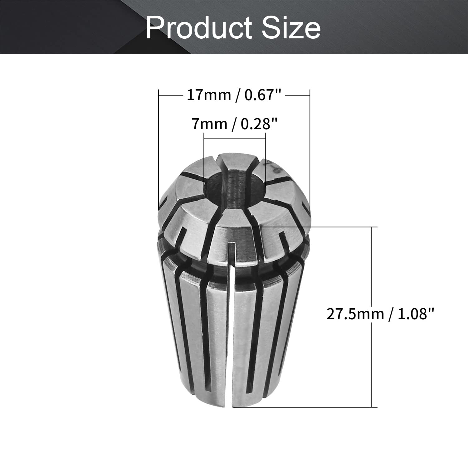 Yibei-tech ER32 Spring Collet Set – 7 Pieces: 1/8, 1/4, 3/8, 5/16, 1/2, 5/8, 3/4 Inch