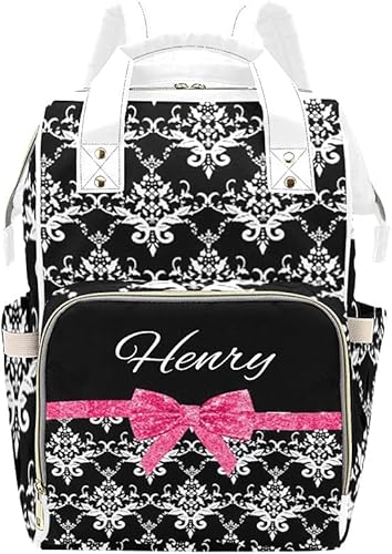 Mochila de pañales de cebra verde con nombre para hombres y mujeres personalizada de enfermería bolsas de bebé hombro bolsa de viaje mochila,