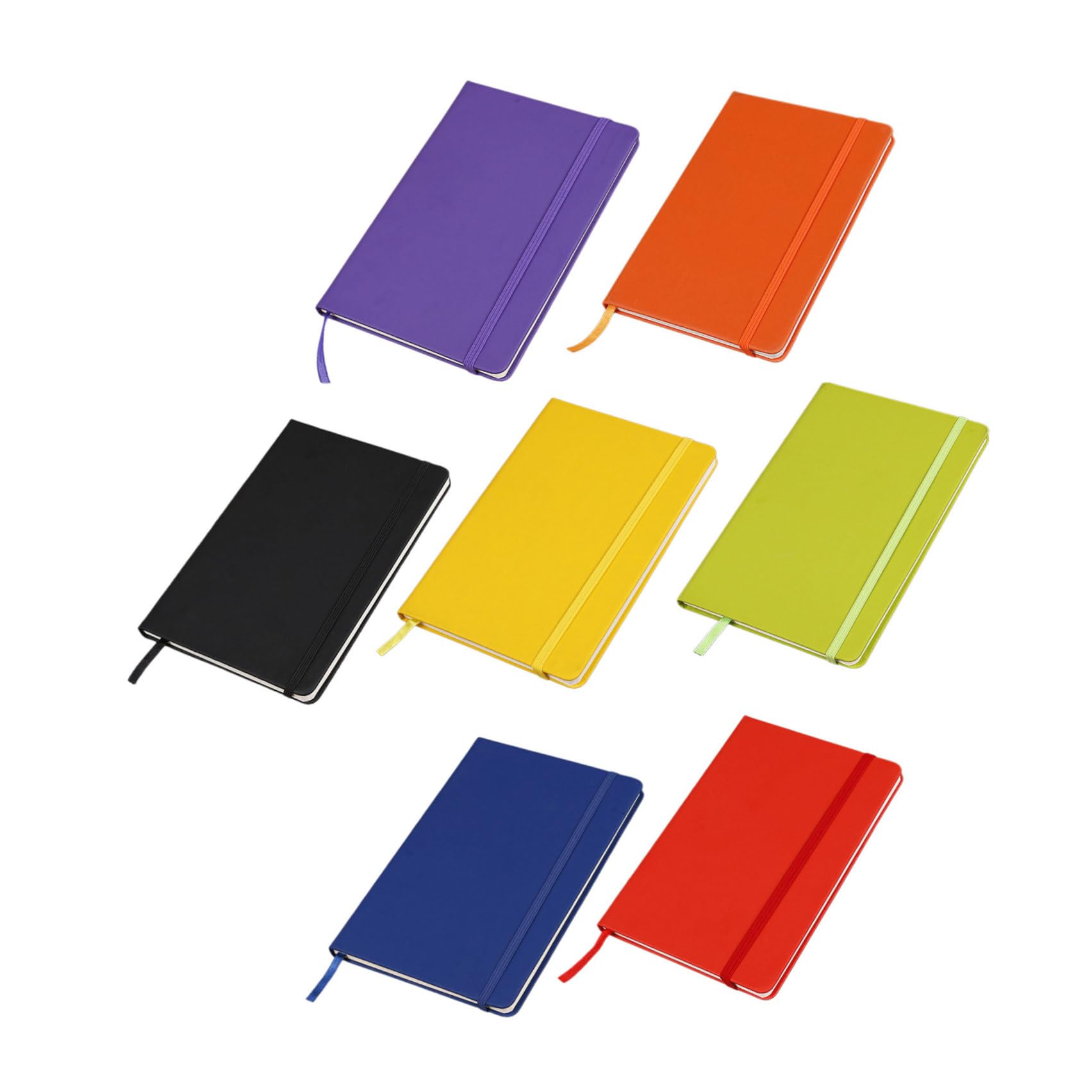 Uonlytech Set di 7 Quaderni A6 con in Pu e Chiusura Carta a Righe con in Pu e Chiusura e Organizzazione Efficiente per Studenti a Scuola o Riunioni