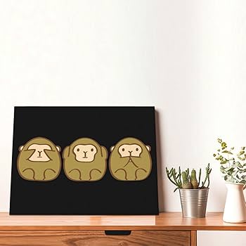Amazon.co.jp: アートパネル 見ざる、聞かざる、言わざるの三猿