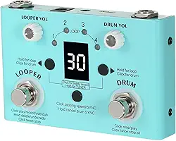 Domary M- Lost Tempo Effect Pedal Drum Looper Effector Mini 2-em-1 Ajustador de Alta Precisão Velocidade Ajustável para Músicos Liga de Zinco (Com ajuste de velocidade)