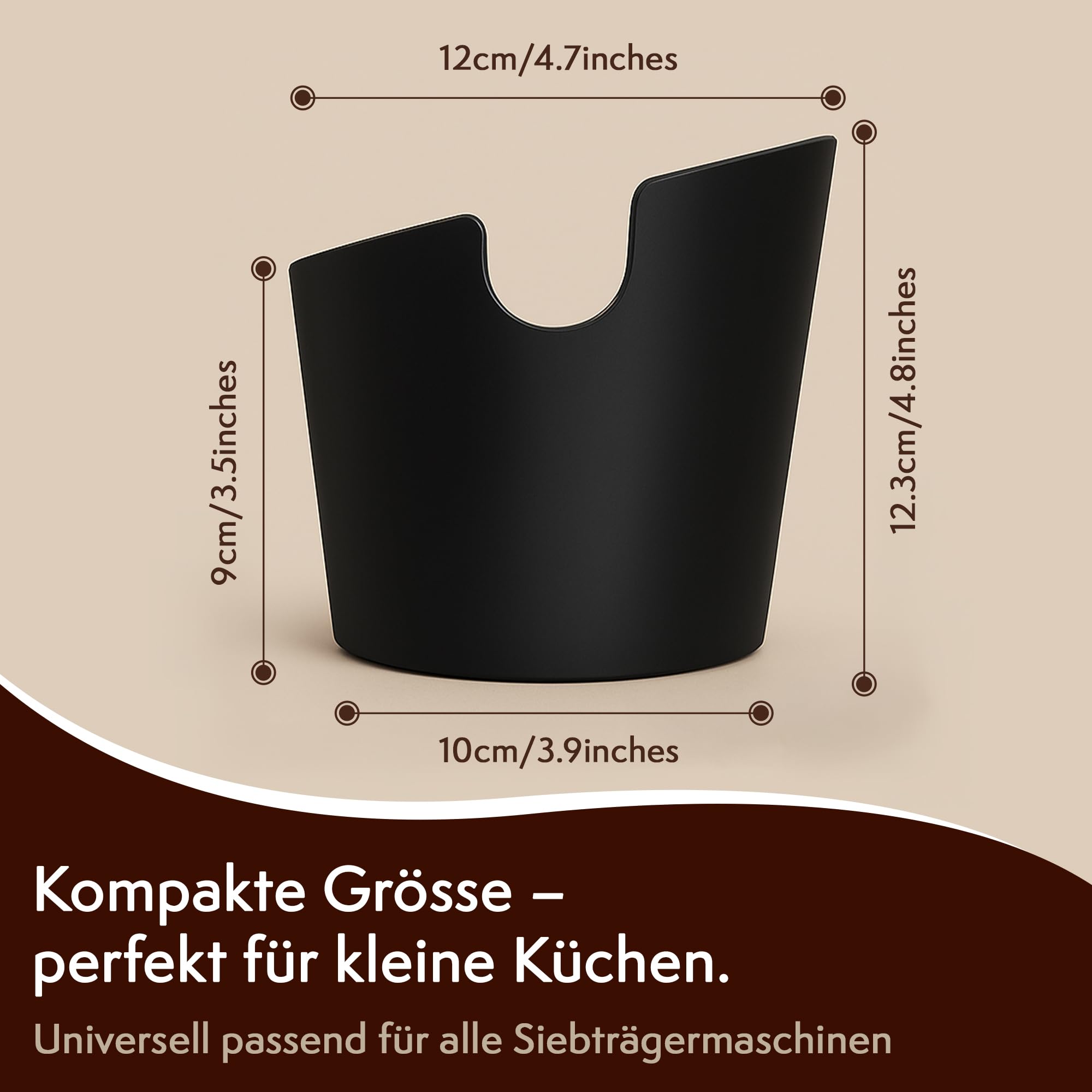 Hochwertiger Abklopfbehälter für Siebträgermaschine –Edelstahl Abklopfstange – Geräuschlos, minimalistisch mit rutschfester Matte – Siebträger Zubehör für Kaffeeliebhaber