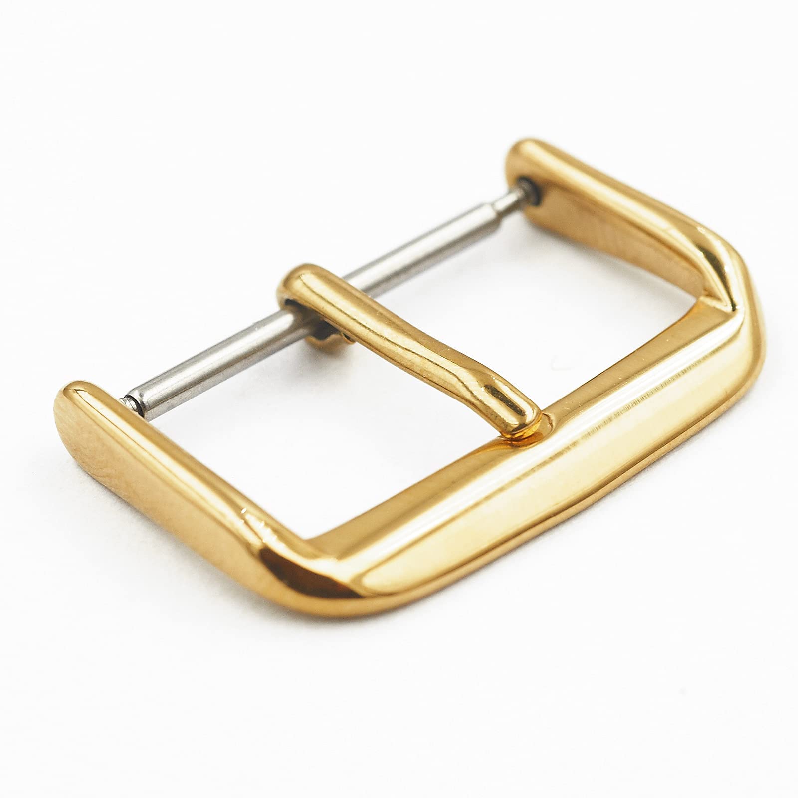 LOOKSEVEN Watch Bands Buckle - Replacement Watch Straps Steel Clasp with Tool in 18mm, Gold, 1 Pack