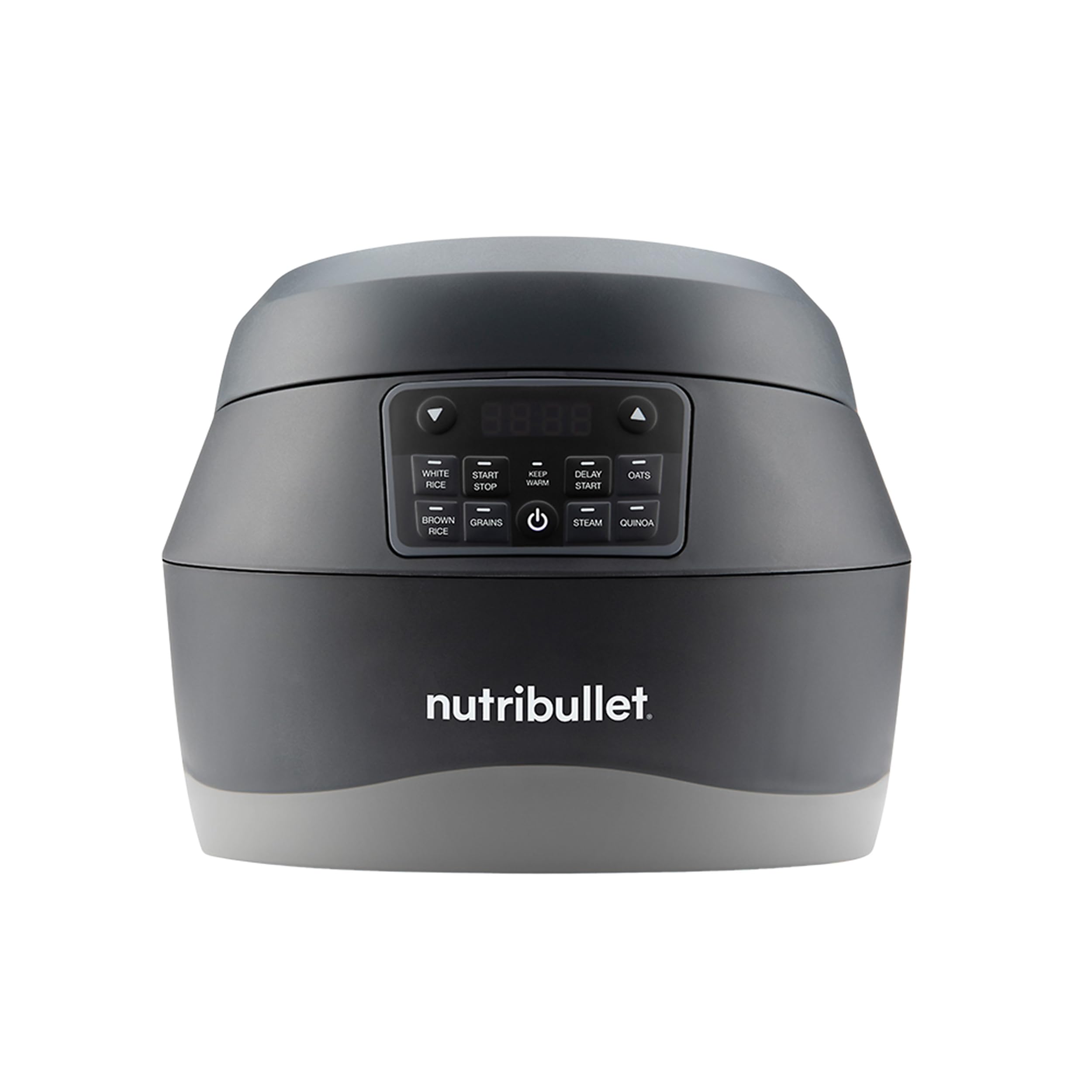 nutribullet EveryGrain Cooker - Olla Arrocera Multifunción, para Arroz y Cereales, Hasta 10 Tazas, 5 Programas Automáticos, Función Mantener Caliente 12h, con Cuchara y Cesta, 600 W, Gris (NBRC605DG)